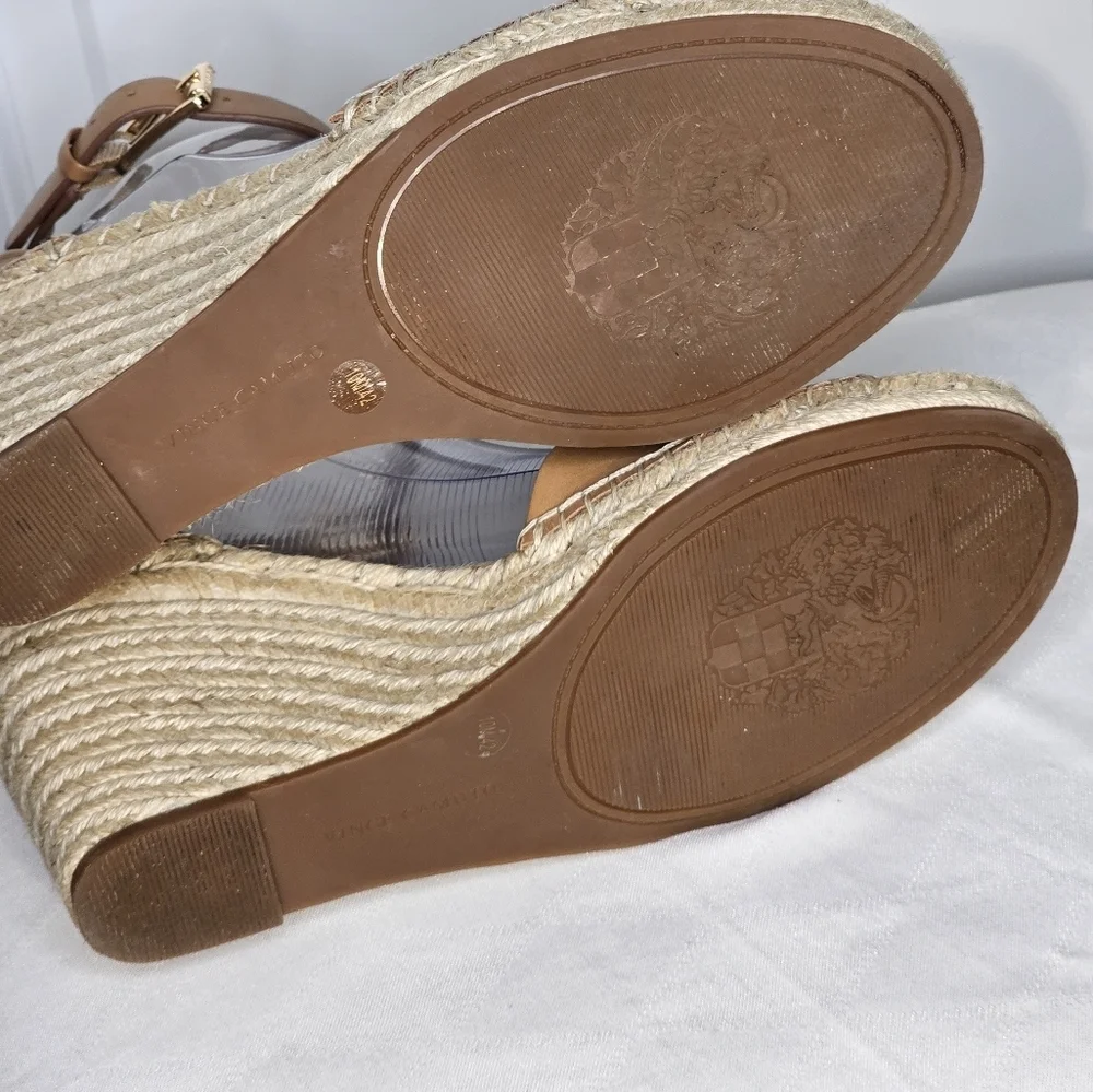 Vince Camuto Leera Espadrille Wedge Sandal Tan 10M
